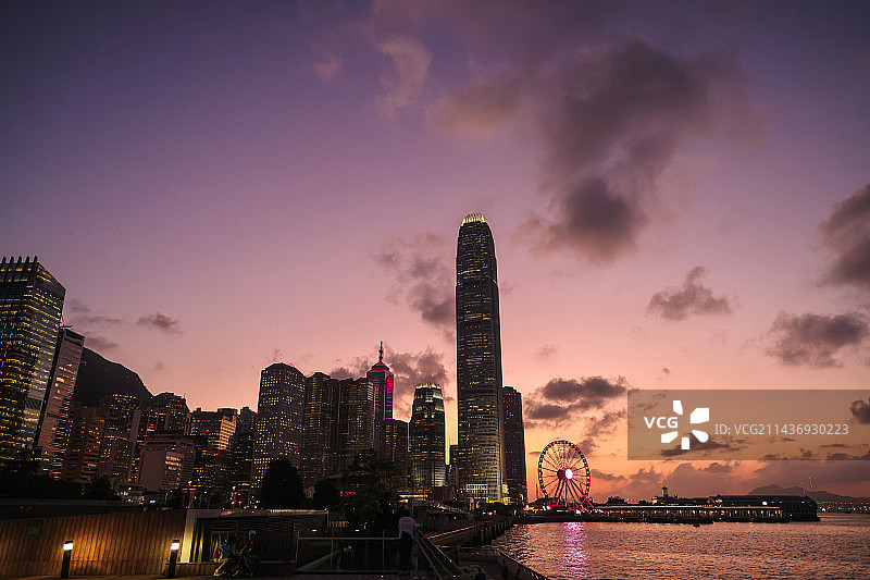 香港岛夜景图片素材