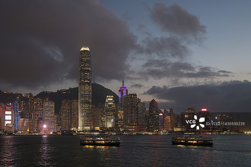 香港岛夜景图片素材