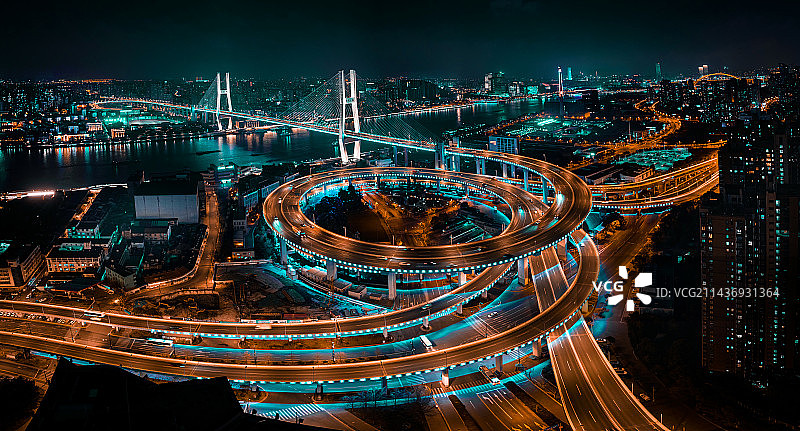 南浦大桥夜景灯光图片素材