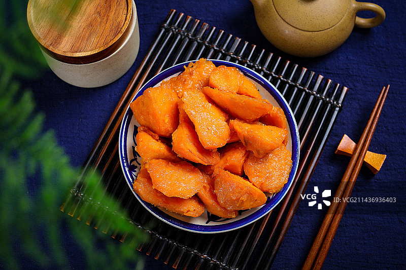 营养美味特色菜蒸地瓜红薯图片素材