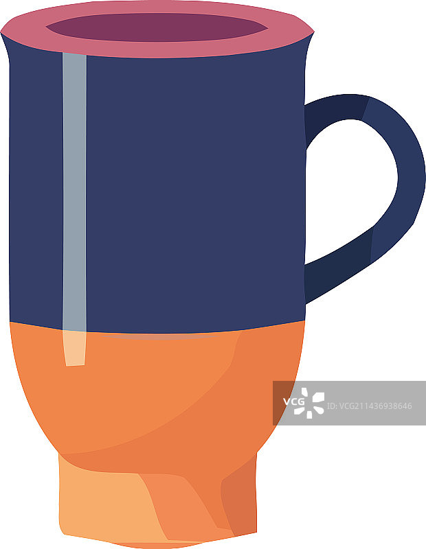 蓝色和橙色马克杯图片素材