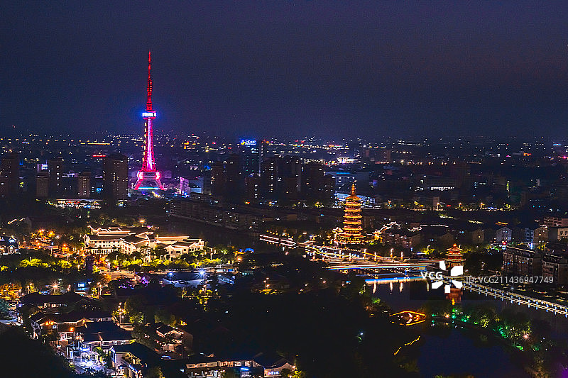 泰州凤城河景区夜景图片素材