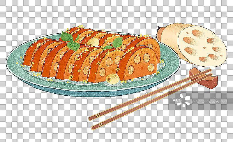 夏天节气小暑苏州美食之桂花糯米藕图片素材