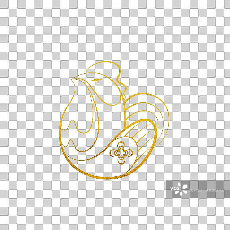 十二生肖-鸡 中国传统吉祥纹样设计动物素材图片素材