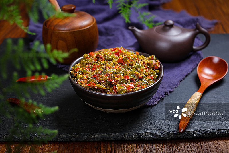 香辣美味下饭菜双色剁椒酱图片素材