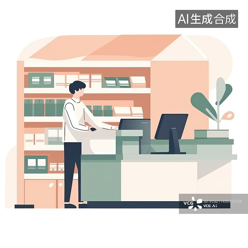 【AI数字艺术】零售业与电子支付图片素材