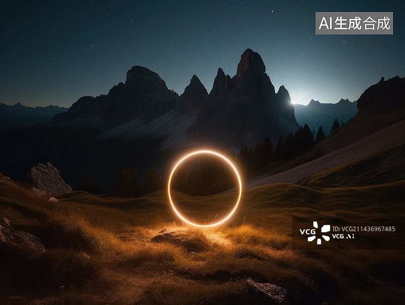 【AI数字艺术】风景中的时光隧道图片素材