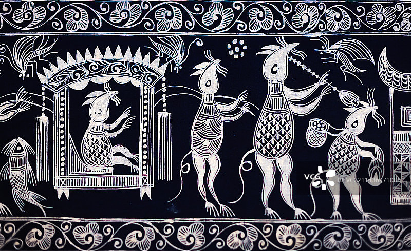 贵州蜡染老鼠嫁女图片素材