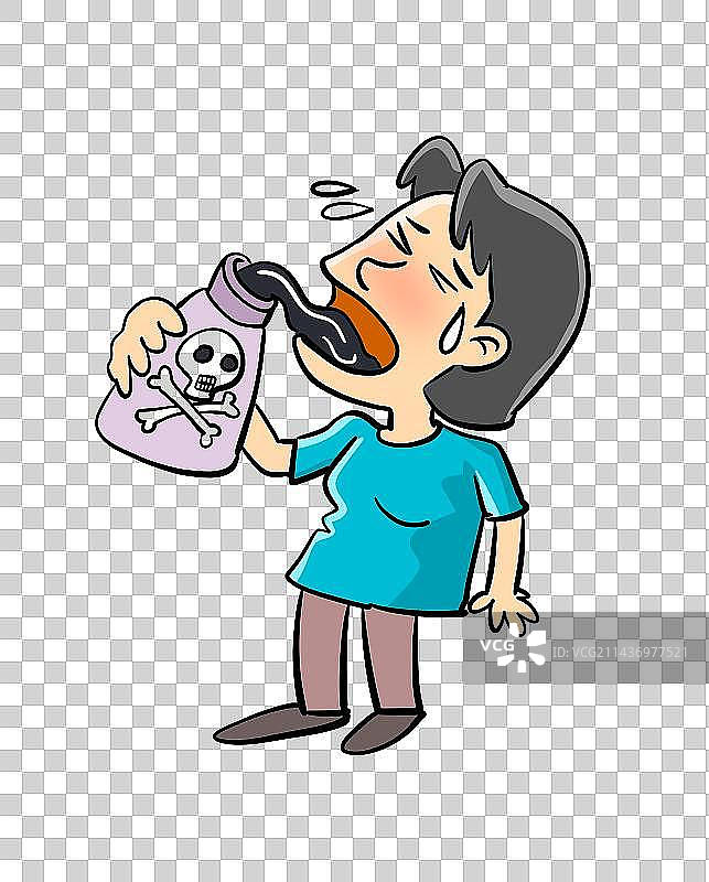 女人喝毒药自杀图片素材