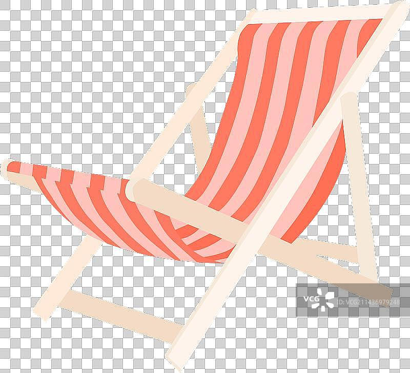 扁平风矢量元素：木制沙滩椅图片素材