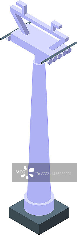 滑雪缆车塔2.5D冬季缆索图标图片素材