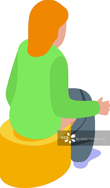 女孩如厕训练2.5D婴儿图标图片素材