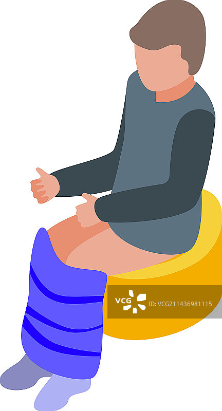 坐便器上的儿童便盆等距图标图片素材