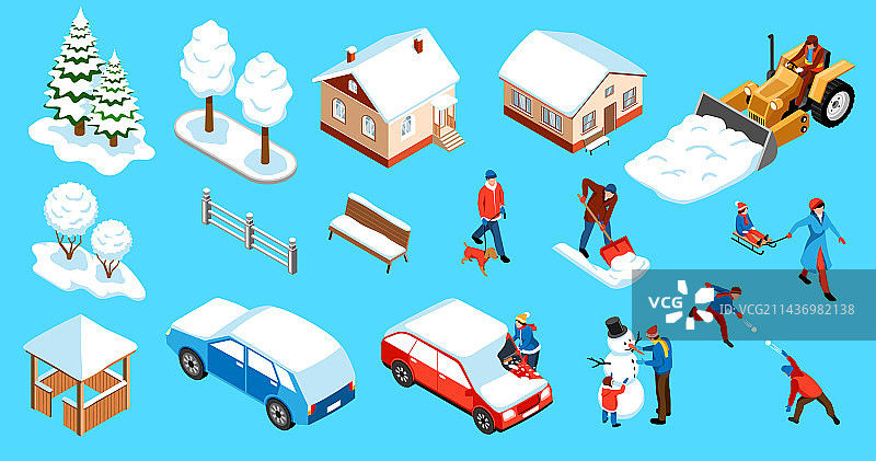 冬季城市2.5D模型图片素材