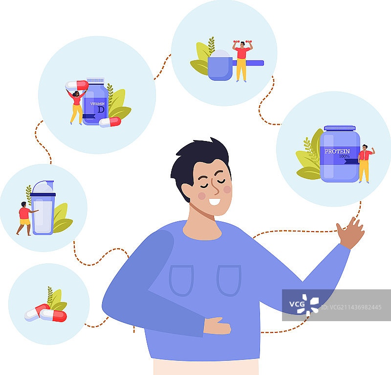 运动营养理念组合图片素材