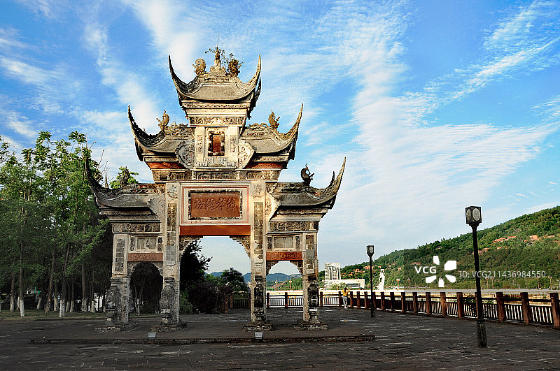 四川.雅安.节孝总坊图片素材
