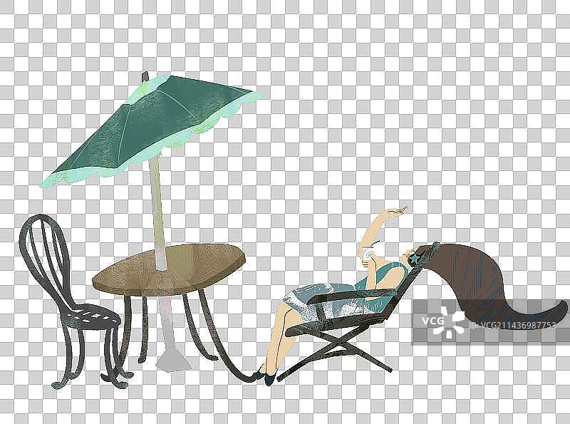 休闲度假插画元素图片素材