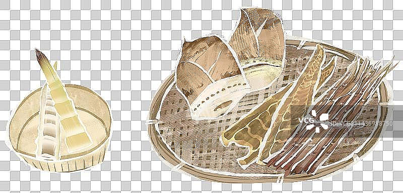 竹笋笋干插画元素图片素材