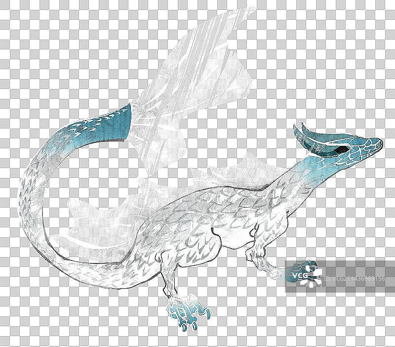 山海经异兽-冉遗鱼插画元素图片素材