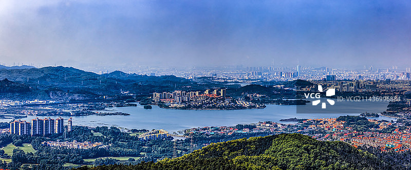 城市风光高视角全景图图片素材