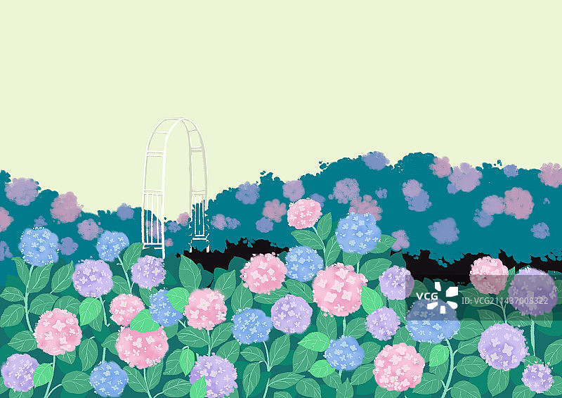 绣球花园图片素材