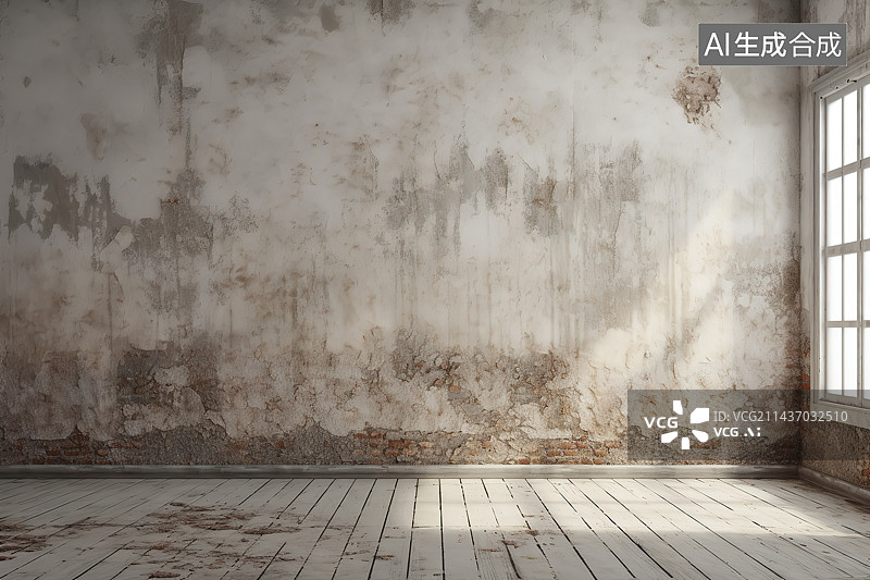 【AI数字艺术】混凝土客厅空间图片素材