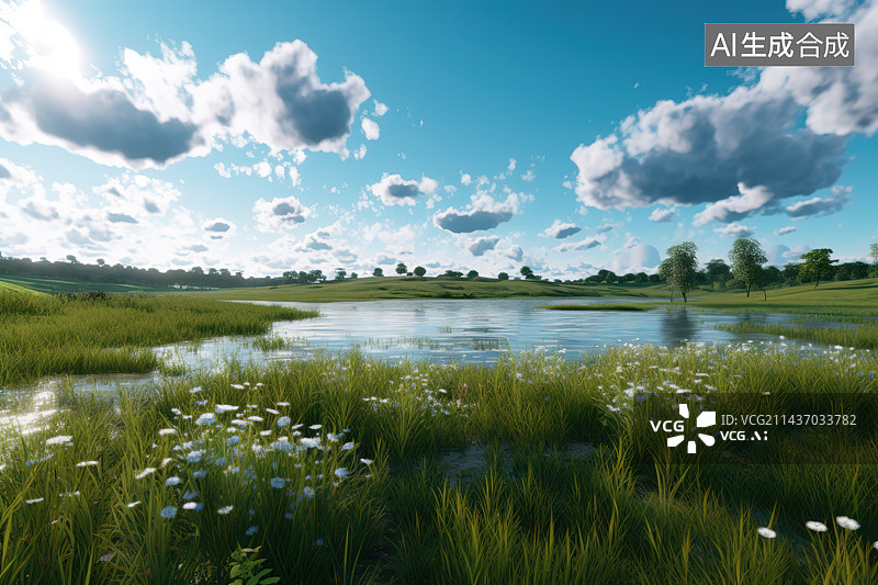 【AI数字艺术】新海诚草地风光图片素材