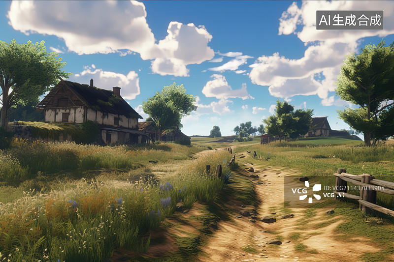 【AI数字艺术】新海诚乡村风光图片素材