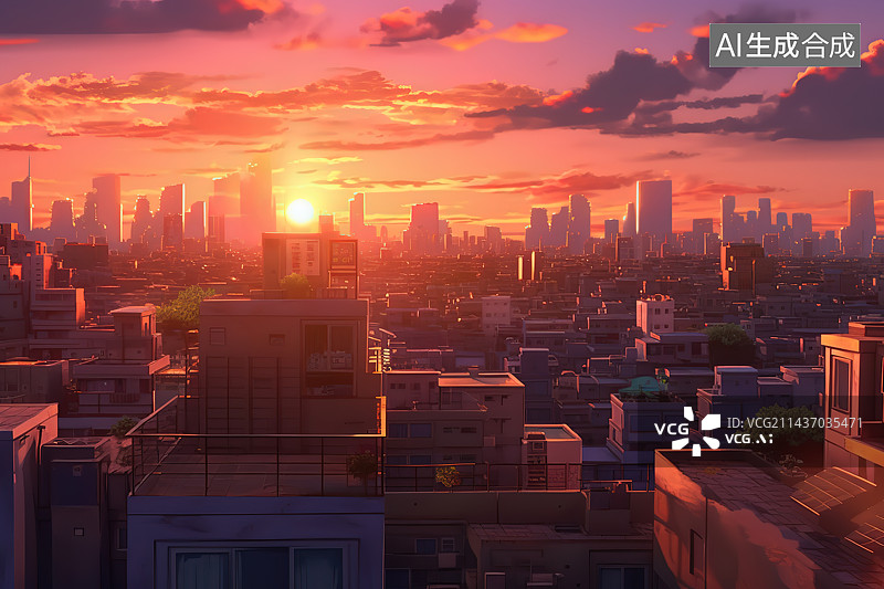 【AI数字艺术】新海诚城市风光图片素材