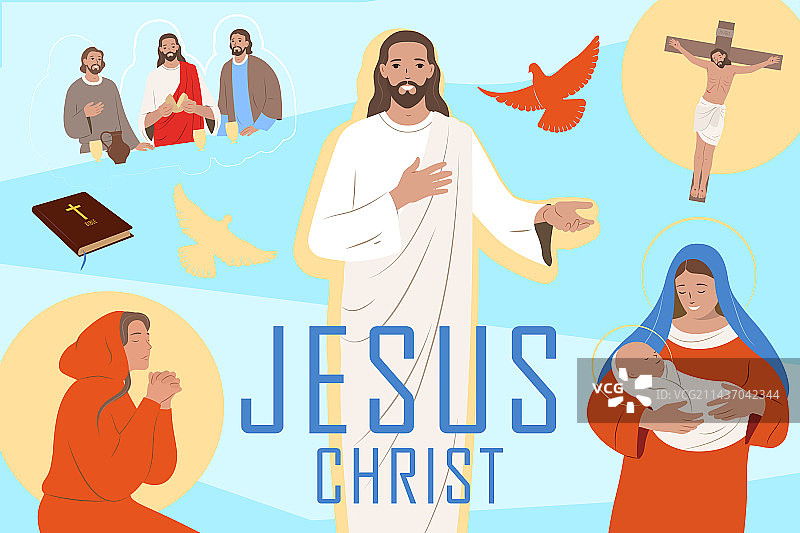 耶稣基督拼贴画图片素材