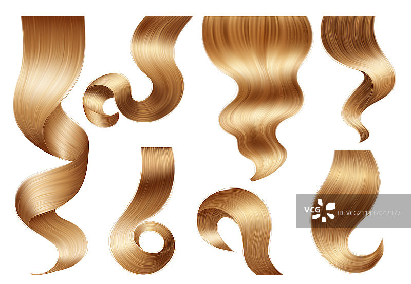 逼真卷发素材图片素材