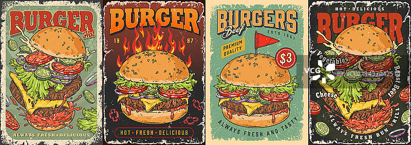 汉堡套餐宣传单图片素材