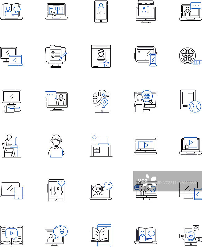 数字广告线性图标合集展示图片素材