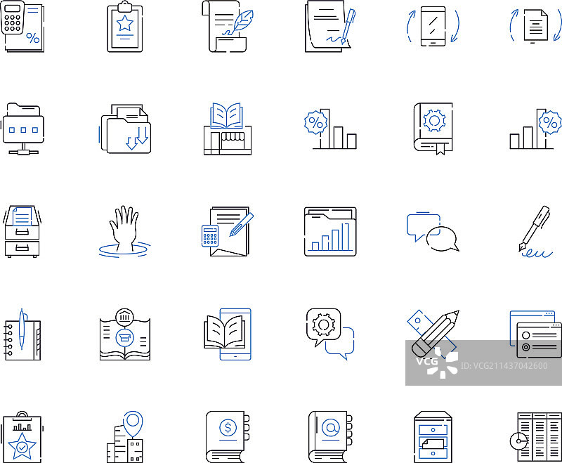 学术资源线性图标合集图片素材