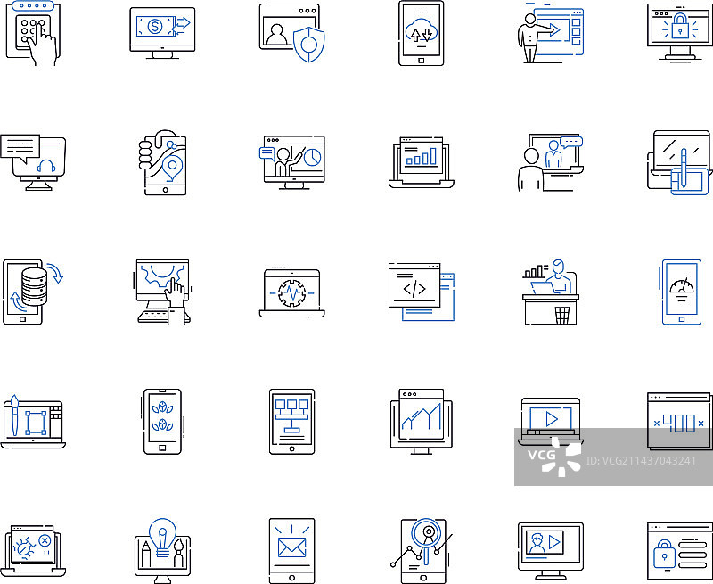 网络广告线性图标合集图片素材