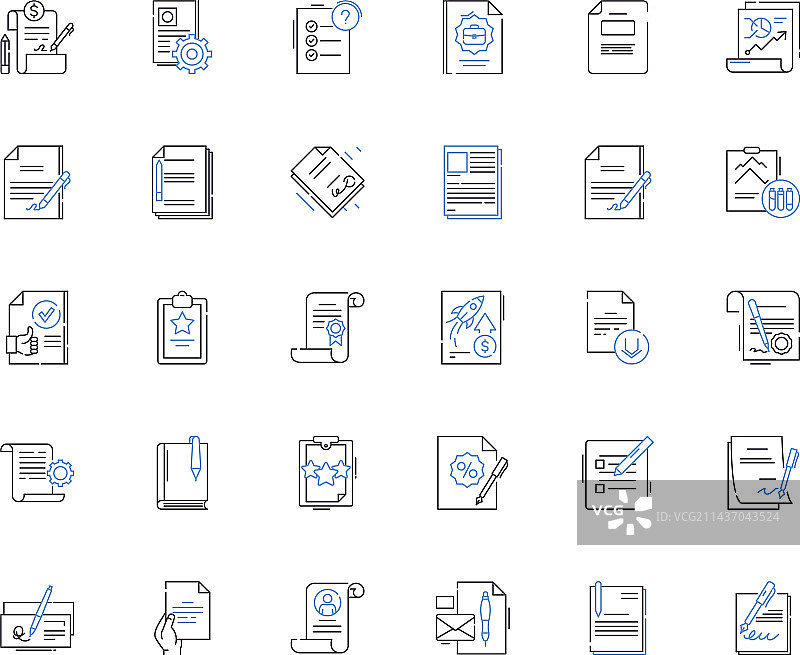 确认信息线性图标集合图片素材