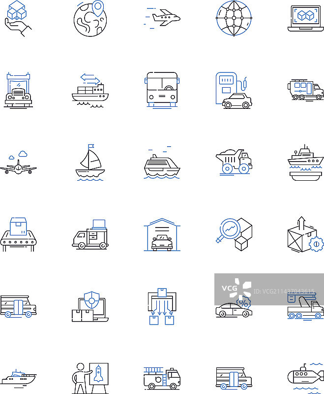 手提搬运线性图标合集图片素材