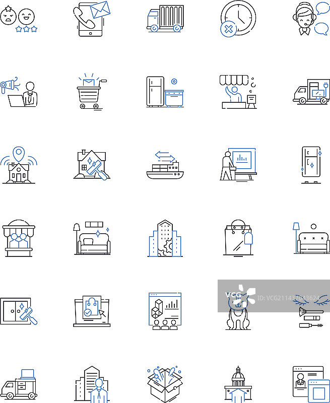 环保生活线性图标合集图片素材