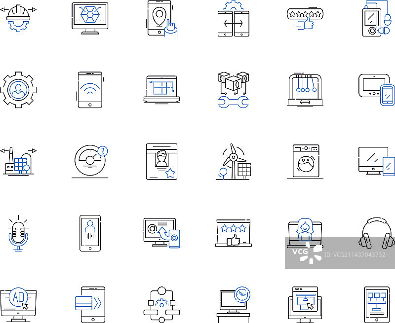 可再生能源线性图标合集：太阳能图片素材