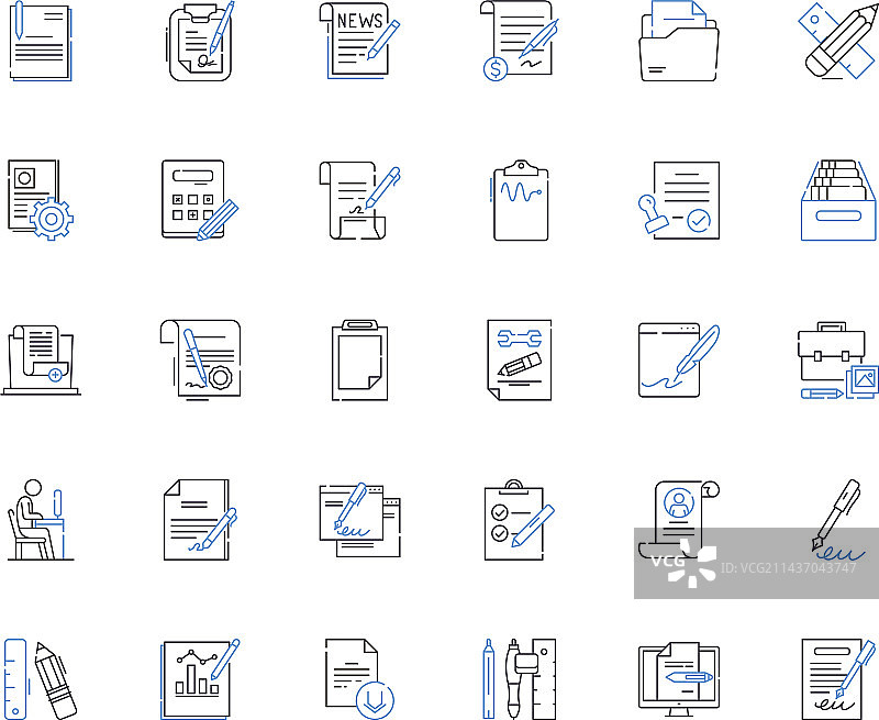 评论系列线性图标分析图片素材