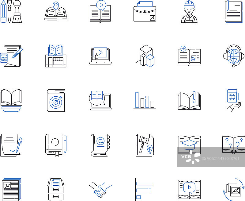 终身成长的成人教育线性图标合集图片素材