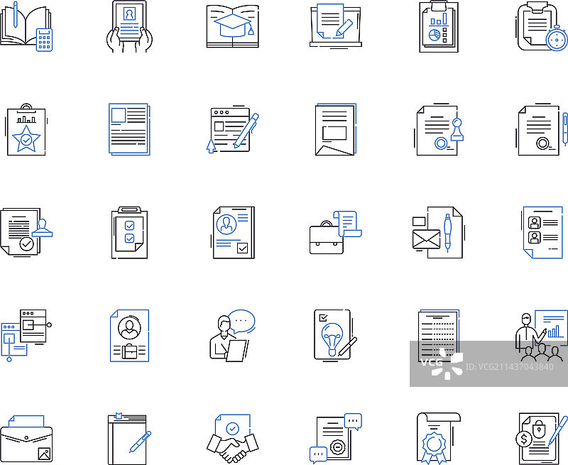 文件线条图标集合存储文件夹图片素材