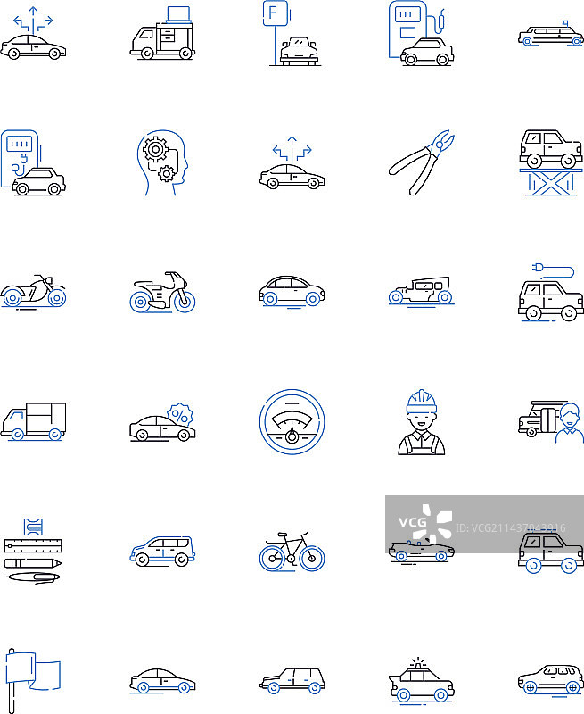 通勤线路图标合集：交通运输图片素材