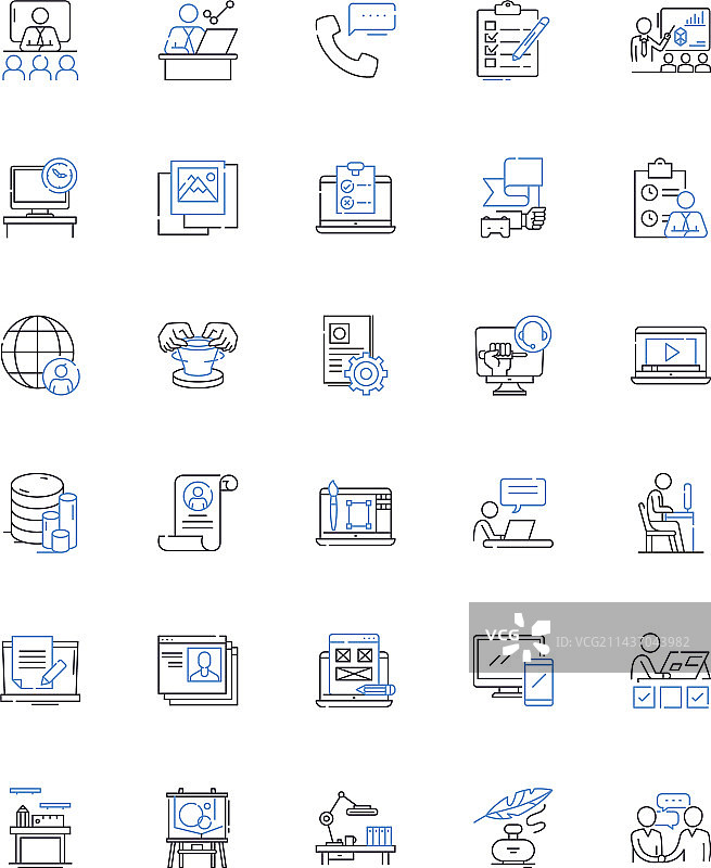 集体努力线性图标图片素材