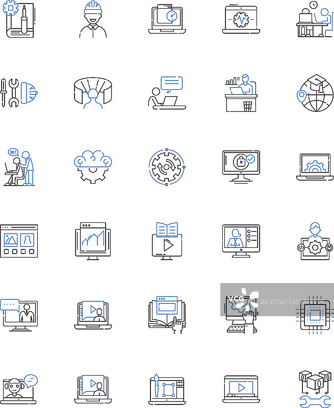 网络定位线性图标合集图片素材