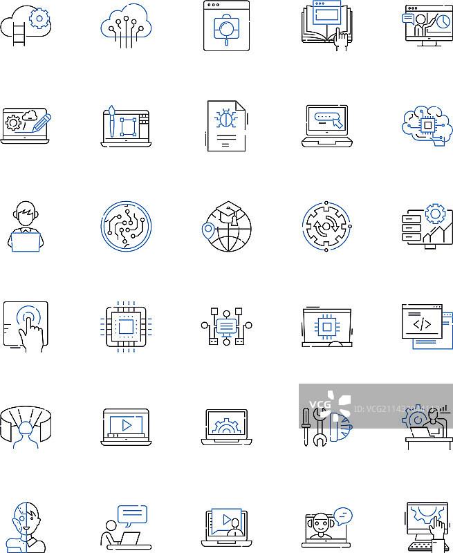 用户界面线条图标集合导航图片素材