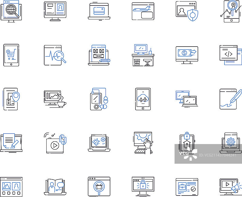 在线聊天线条图标集合消息图片素材