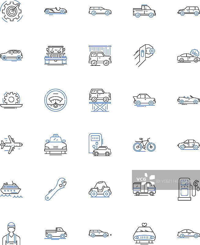 运输公司线性图标合集图片素材