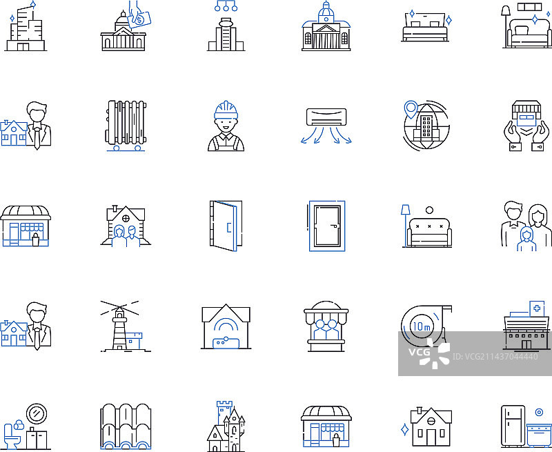 设施维护线性图标合集图片素材