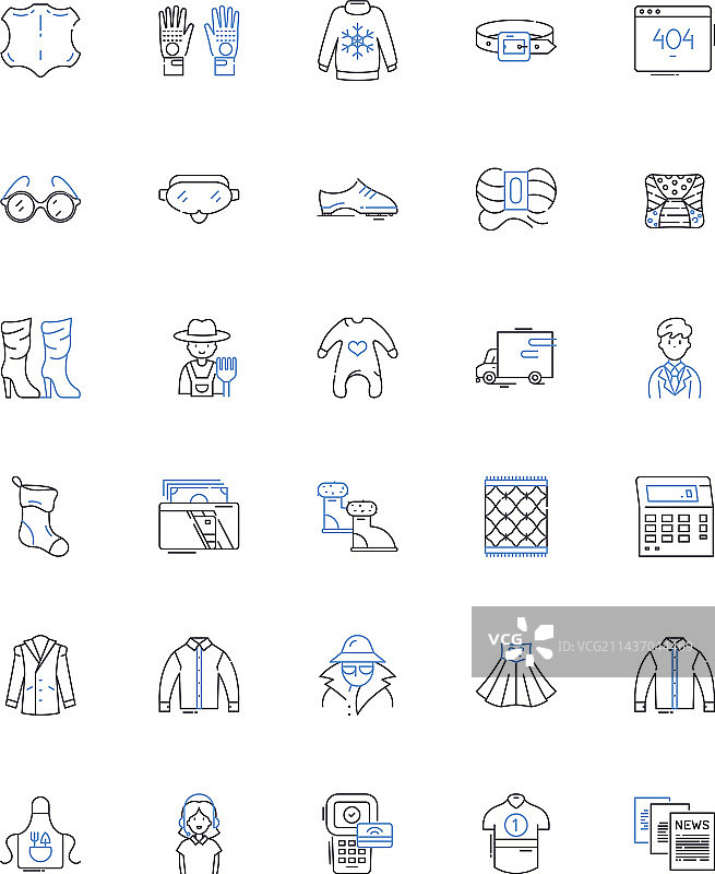 商业区线性图标合集图片素材